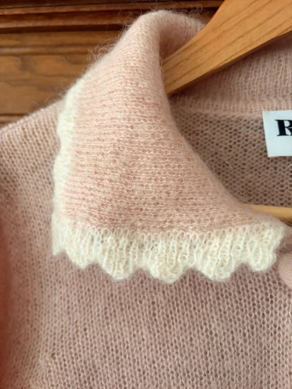 Rouje Paris Knit Cardigan Sweater Light Pink Size L - Picture 4 of 8